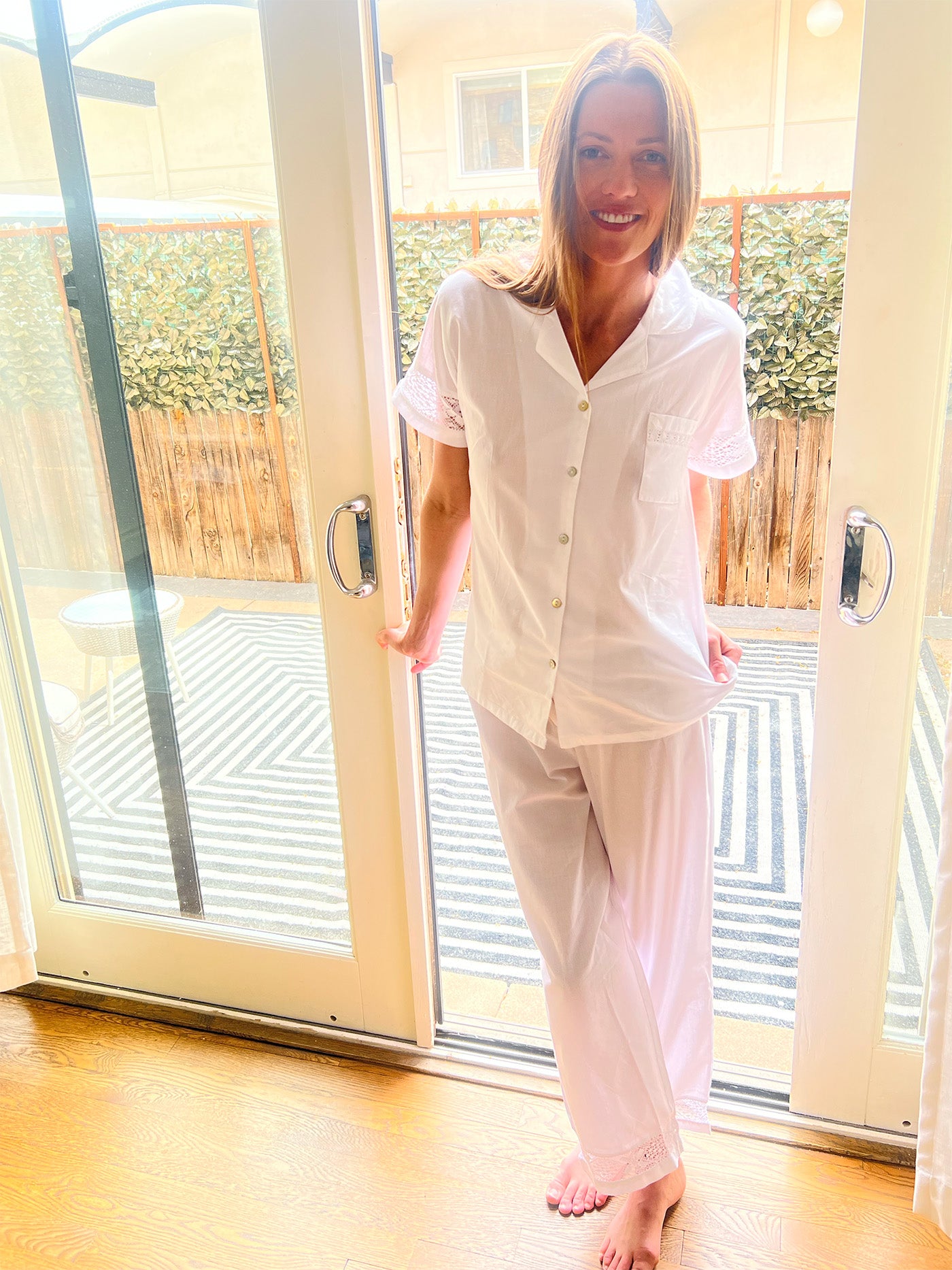 Alison White Cotton Pajamas