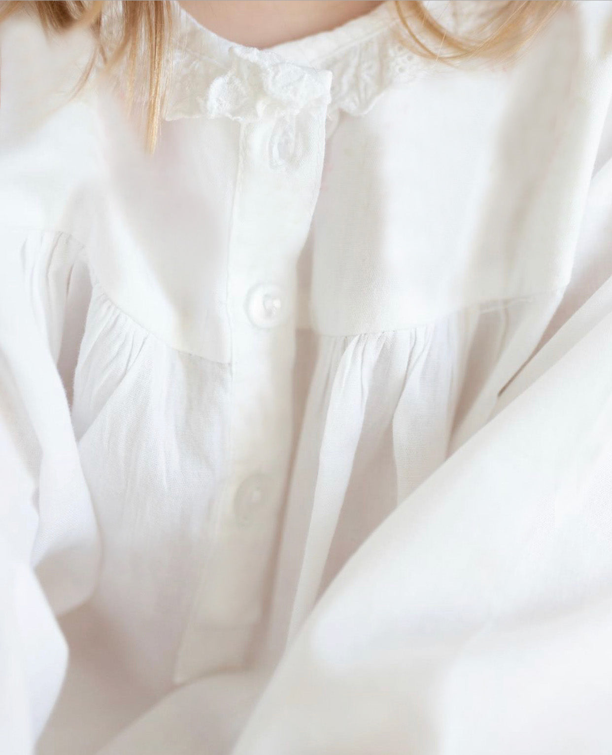 Annie White Cotton Dress, Lace