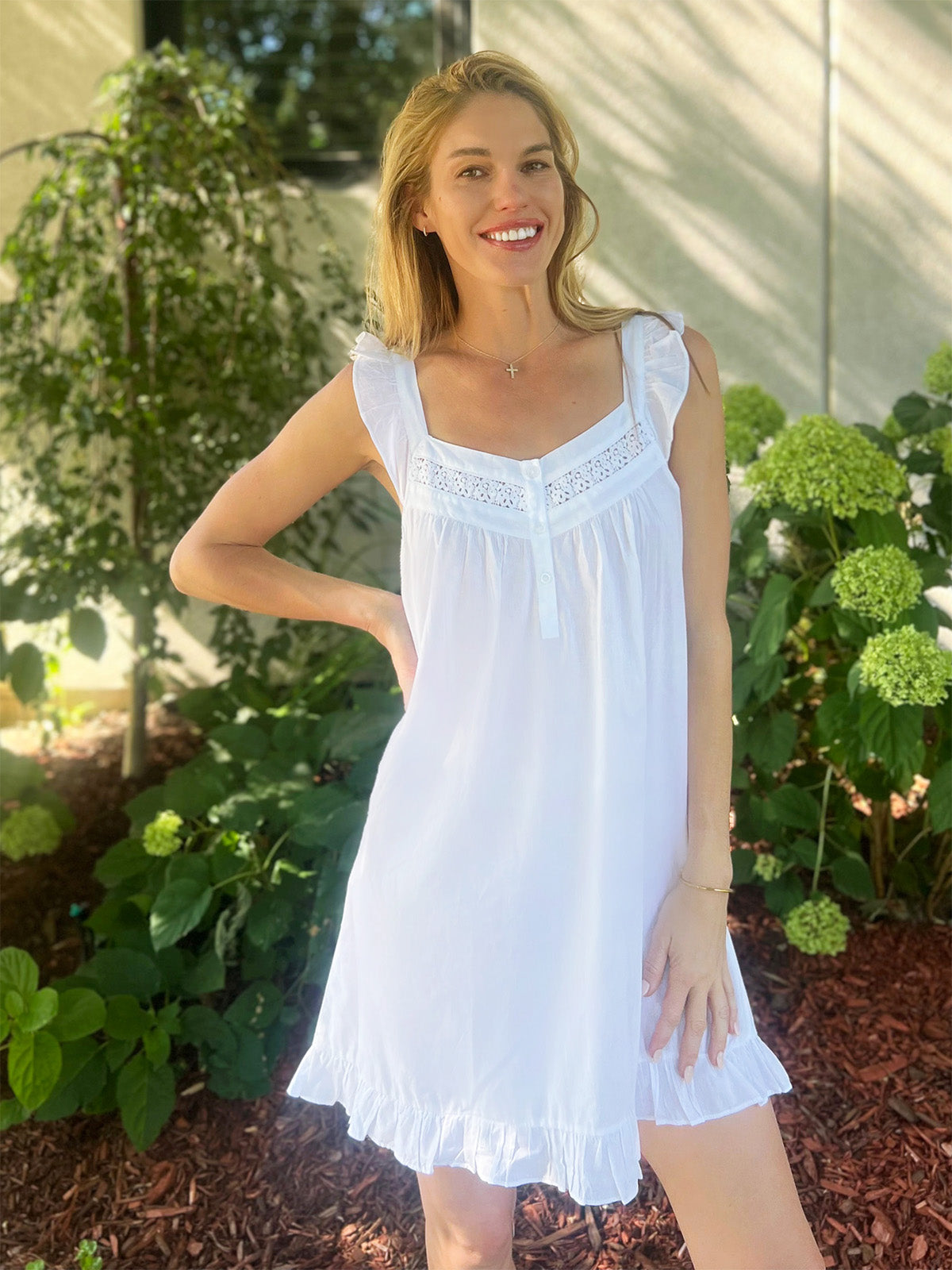 April White Cotton Nightgown