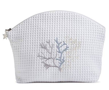Cosmetic Bag (Medium), Embroidered Coastal