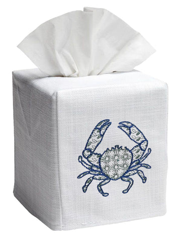 Tissue Box Cover, Embroidered Nautical
