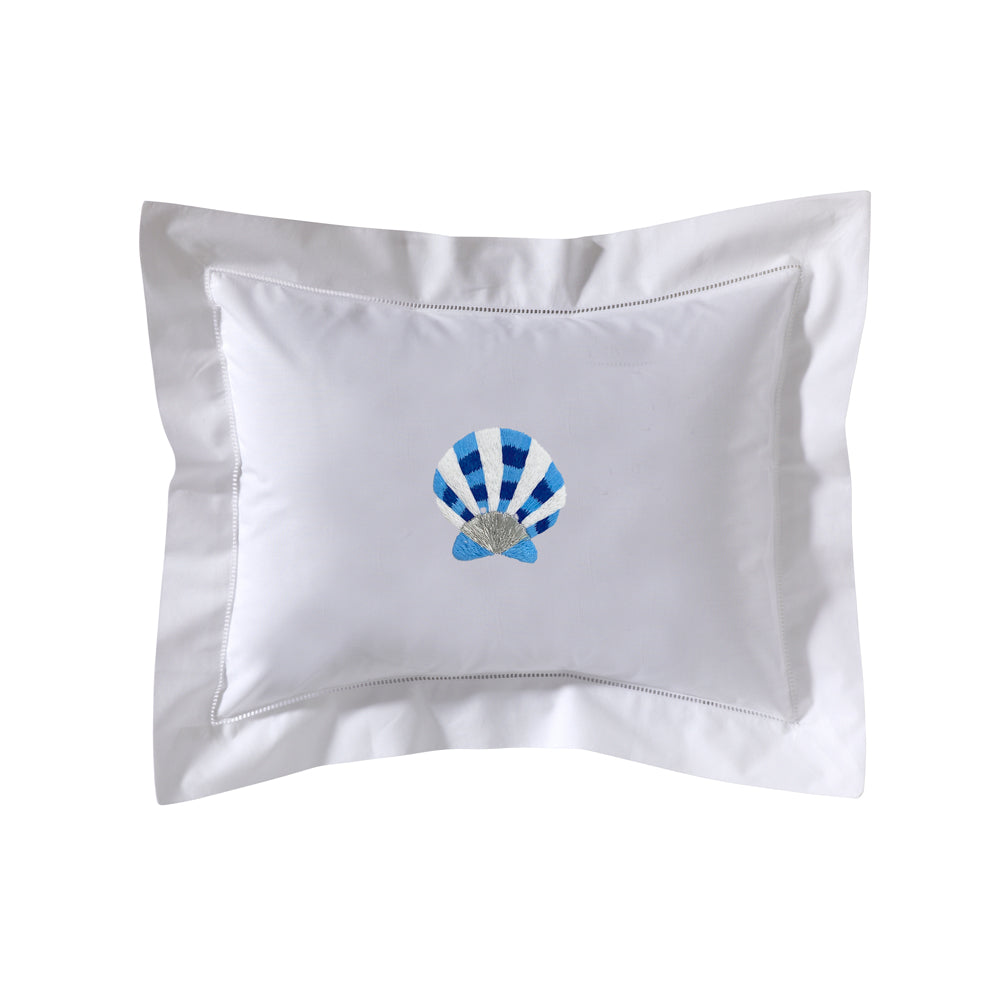Boudoir Pillow Cover, Embroidered with Hem Stitch