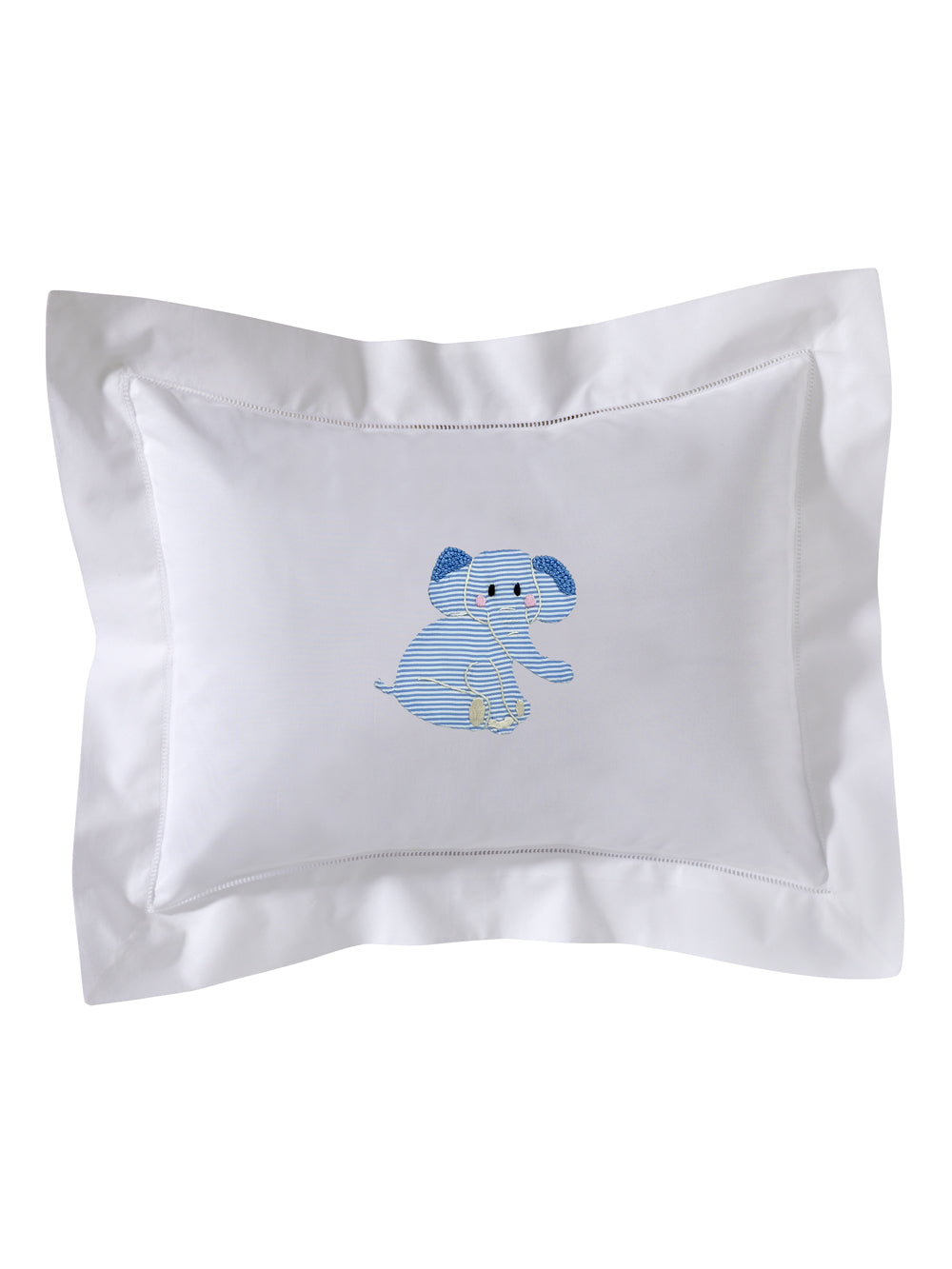 Boudoir Pillow Cover, Embroidered with Hem Stitch