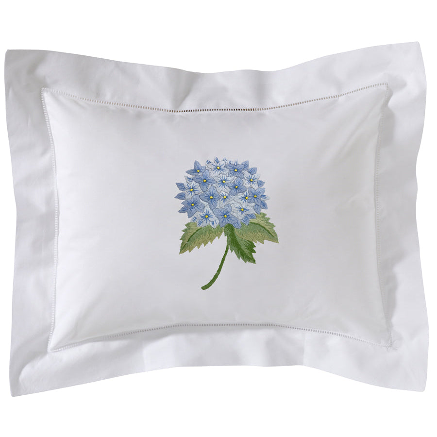 Boudoir Pillow Cover, Embroidered with Hem Stitch
