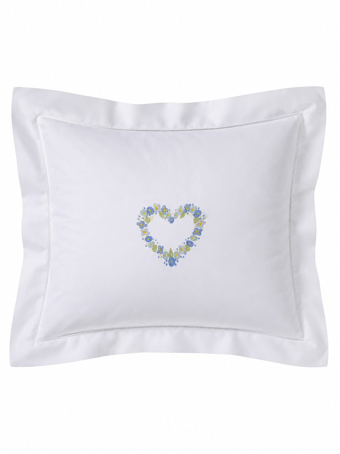 Boudoir Pillow Cover, Embroidered with Hem Stitch