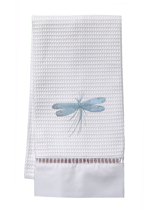 Guest Towel, Waffle Weave, Classic Dragonfly (Duck Egg Blue)