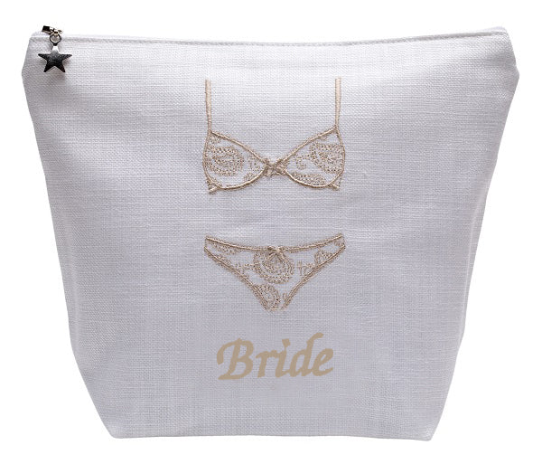 Lingerie Bag "Bride", Linen / Cotton