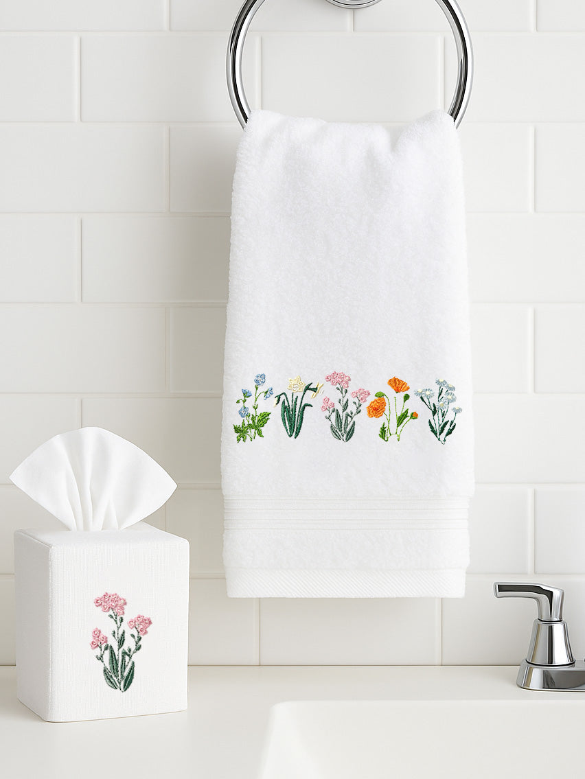 Guest Towel, Terry, Field of Blooms