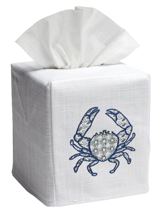 Tissue Box Cover, Crab Chinoiserie