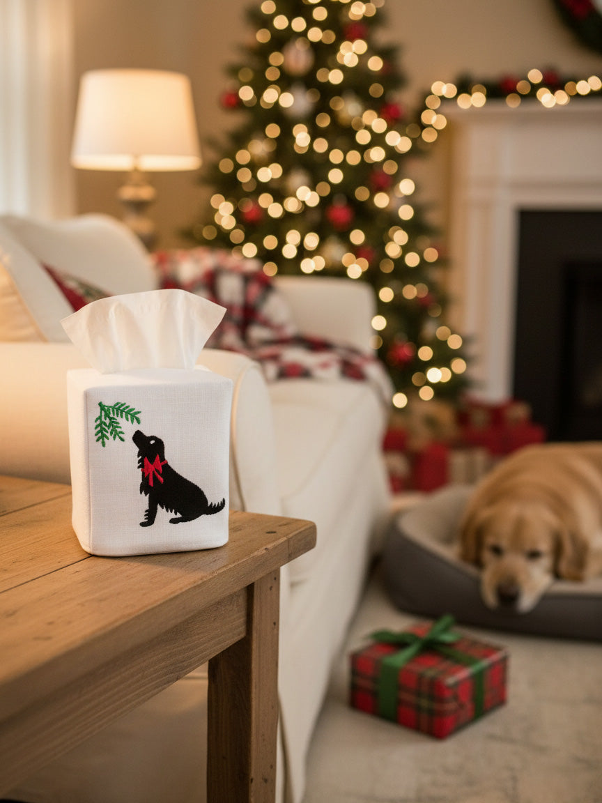 Tissue Box Cover, Chinoiserie Christmas Tree