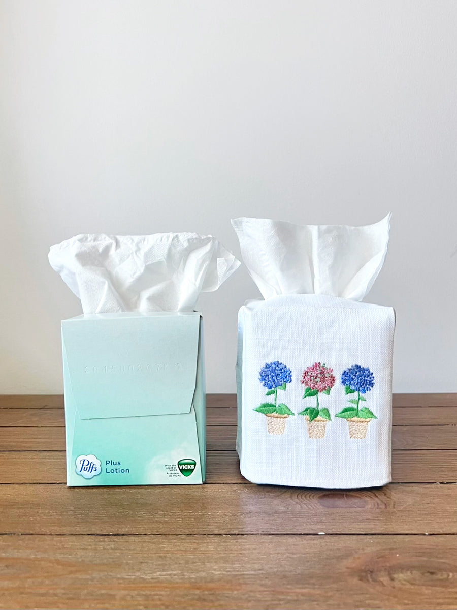 Tissue Box Cover, Hydrangea Pots