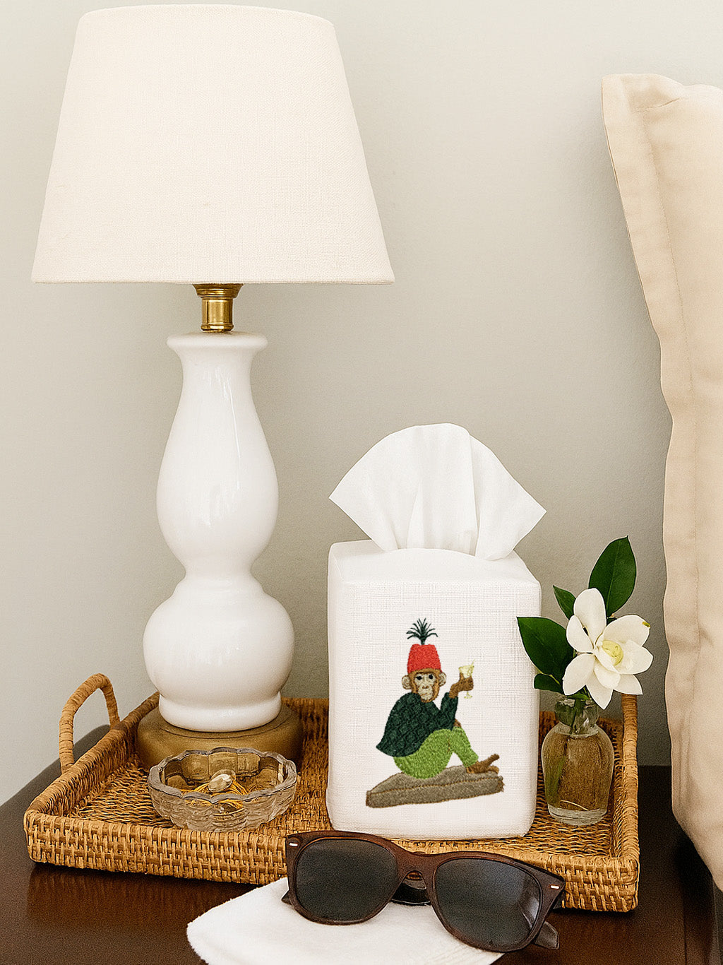 Tissue Box Cover, Martini Monkey