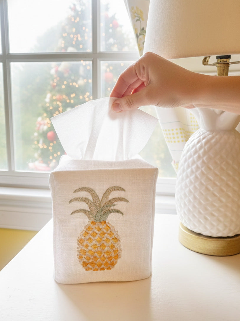 Tissue Box Cover, Embroidered, Whimsical