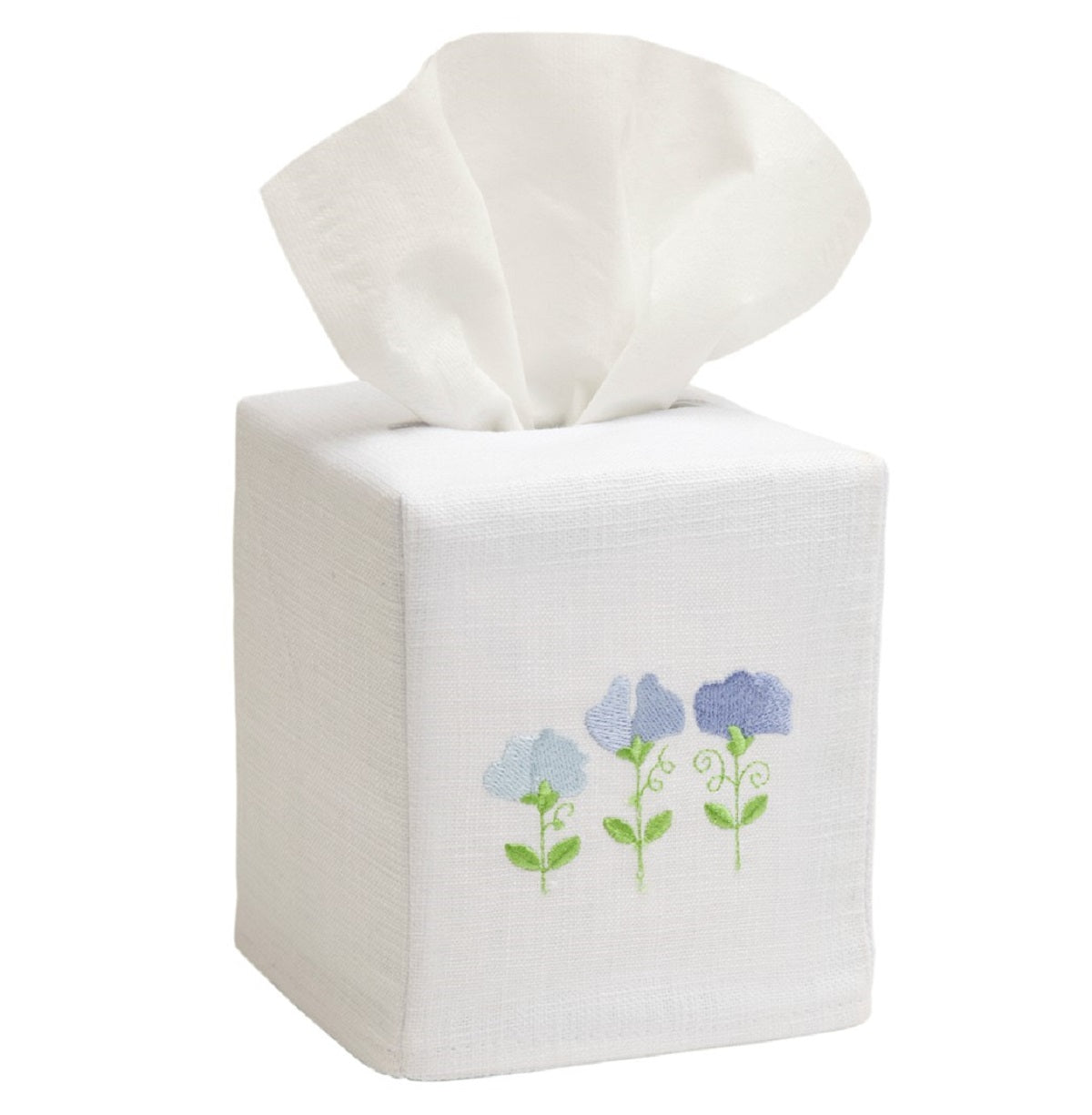 Tissue Box Cover, Row of Sweet Peas