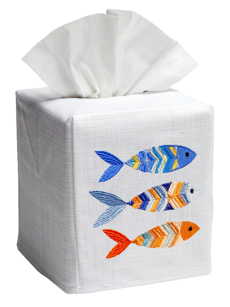 Tissue Box Cover, Three Fish