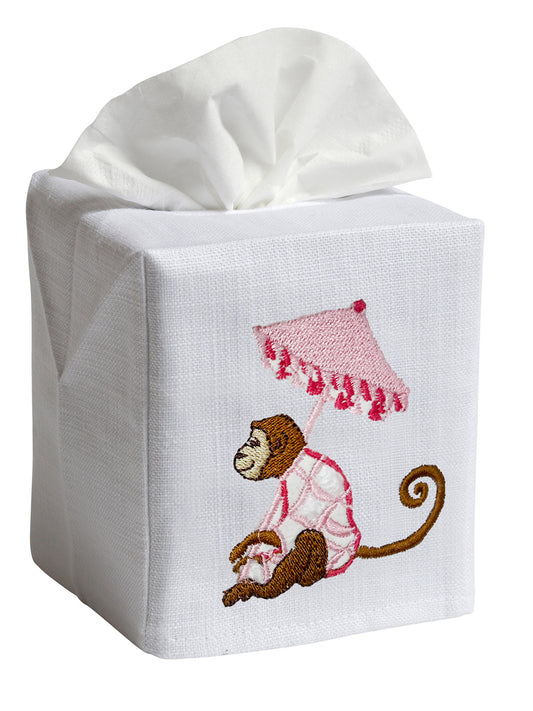 Tissue Box Cover, Monkey and Umbrella