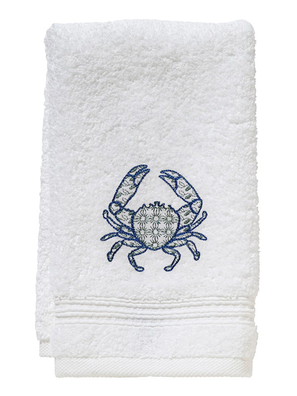 Guest Towel, Terry, Crab Chinoiserie