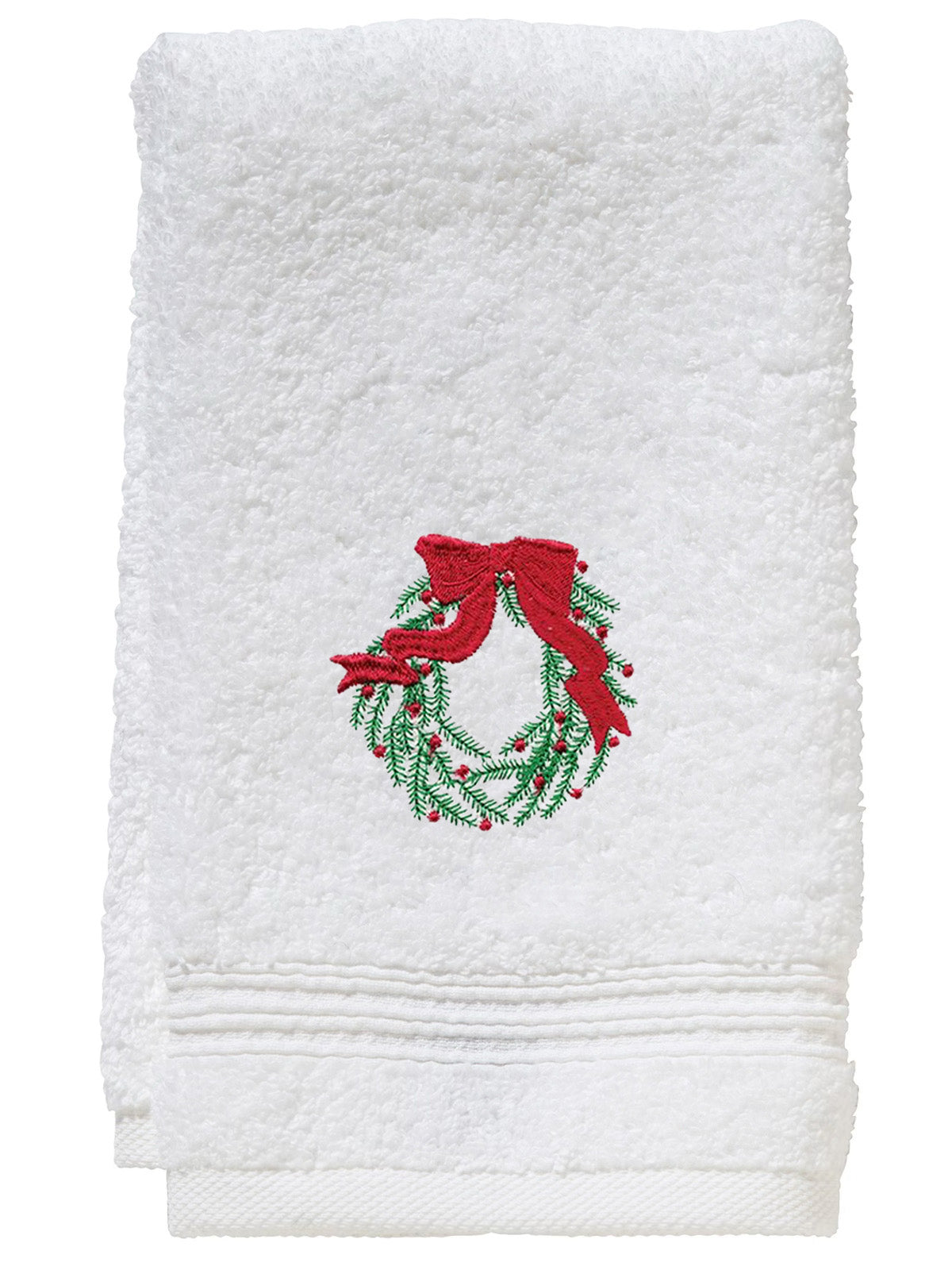 Christmas Wreath Bundle – 2 Towels and 1 Tissue Box Cover