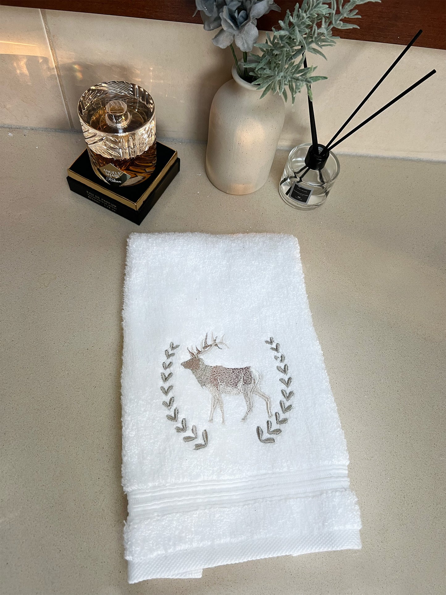 Guest Towel, Terry, Moose & Wreath