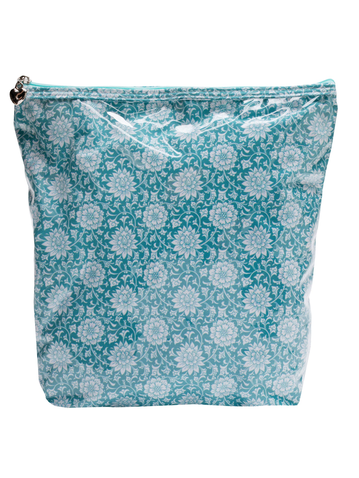Cosmetic Bag (Large), Gerbera (Aqua)