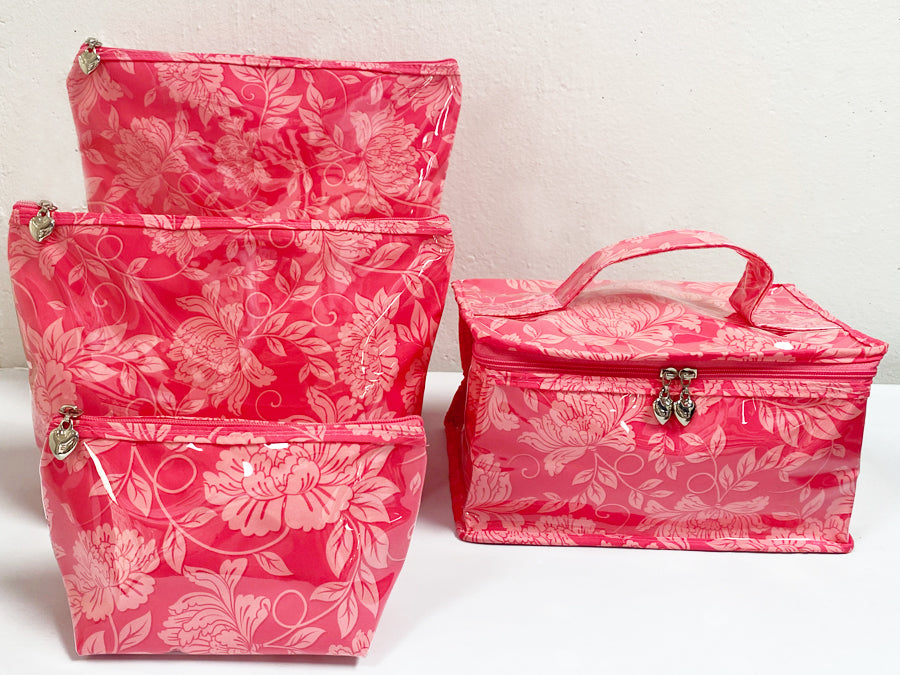 Cosmetic Bag (Large), Peonies (Pink)