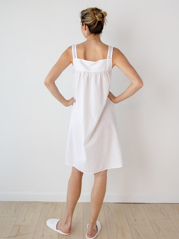 Joy White Cotton Nightgown