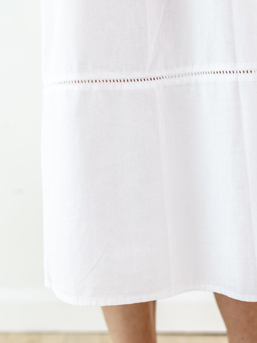 Cecily White Cotton Nightgown