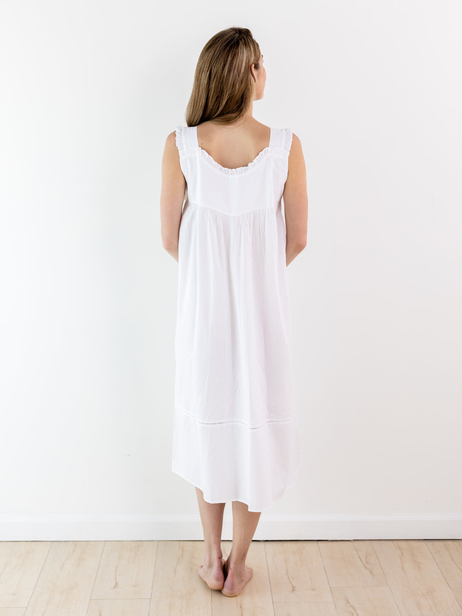 Cecily White Cotton Nightgown