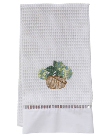 Guest Towel, Ladder Lace, Embroidered Botanical