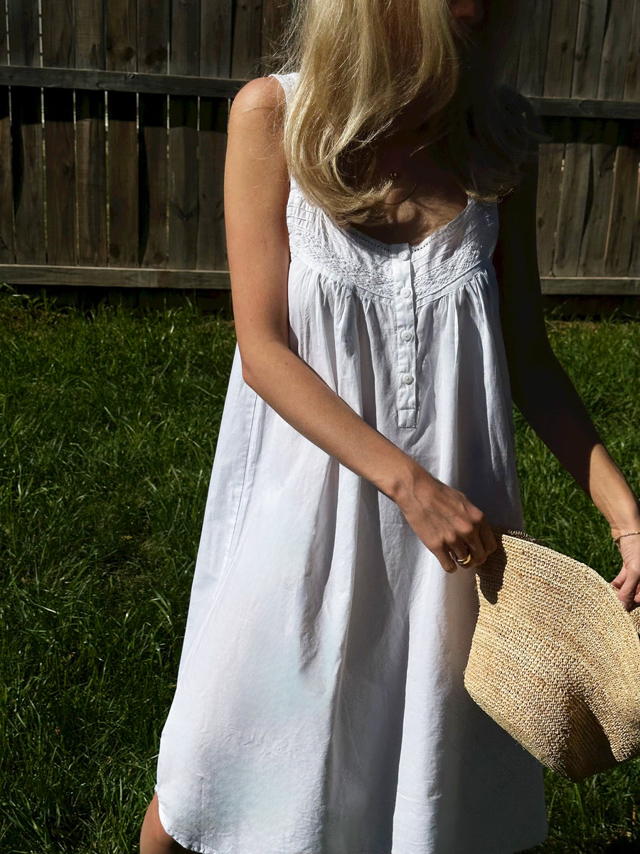 Joy White Cotton Nightgown