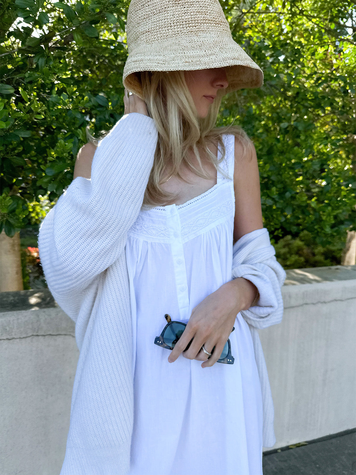 Joy White Cotton Nightgown