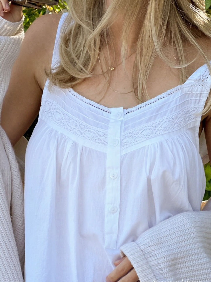 Joy White Cotton Nightgown