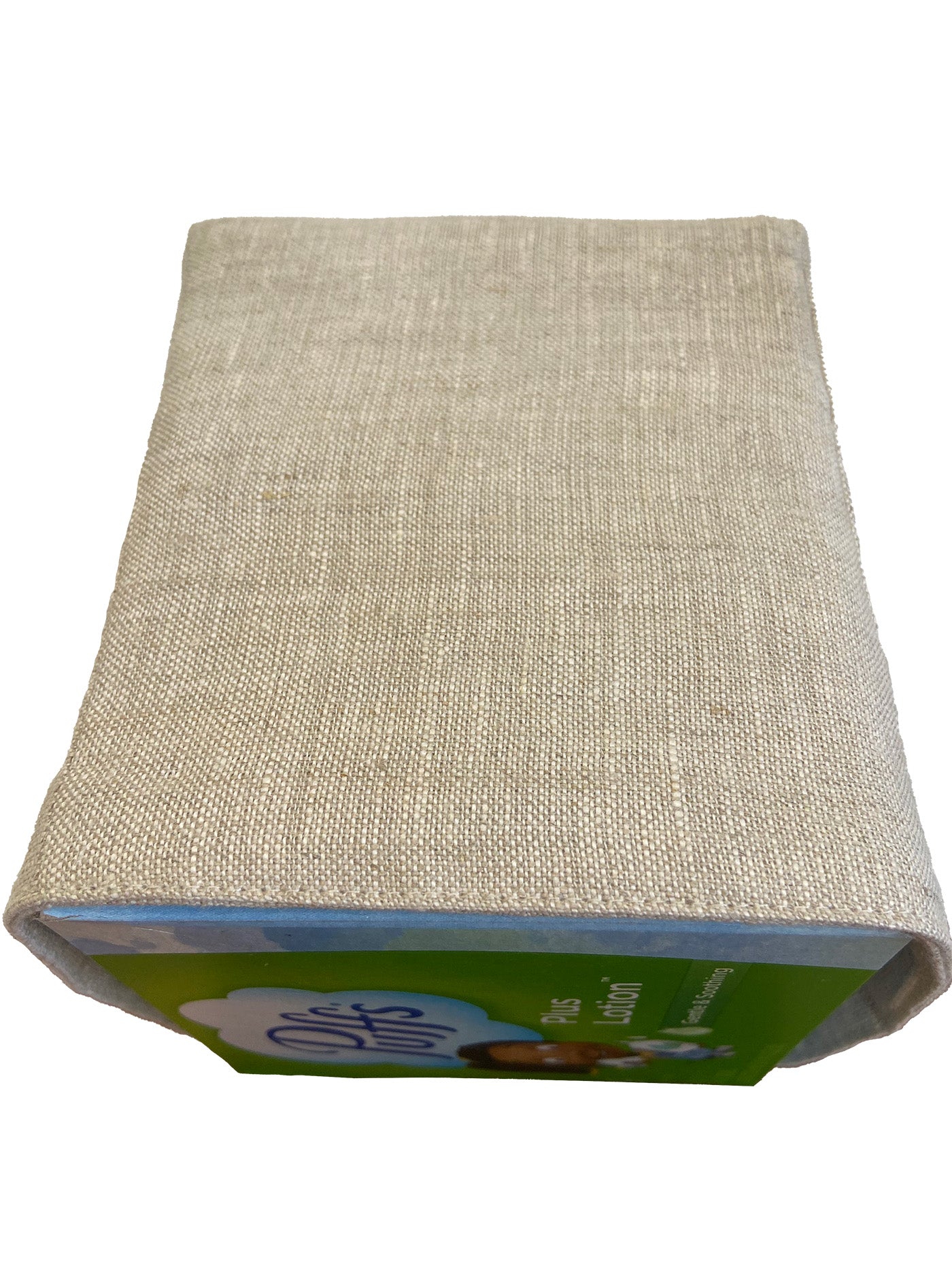 Tissue Box Cover - Natural Linen, Square Opening, No Embroidery