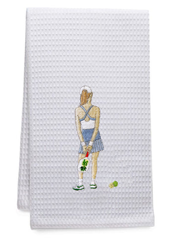 Guest Towel, Waffle Weave, Embroidered People