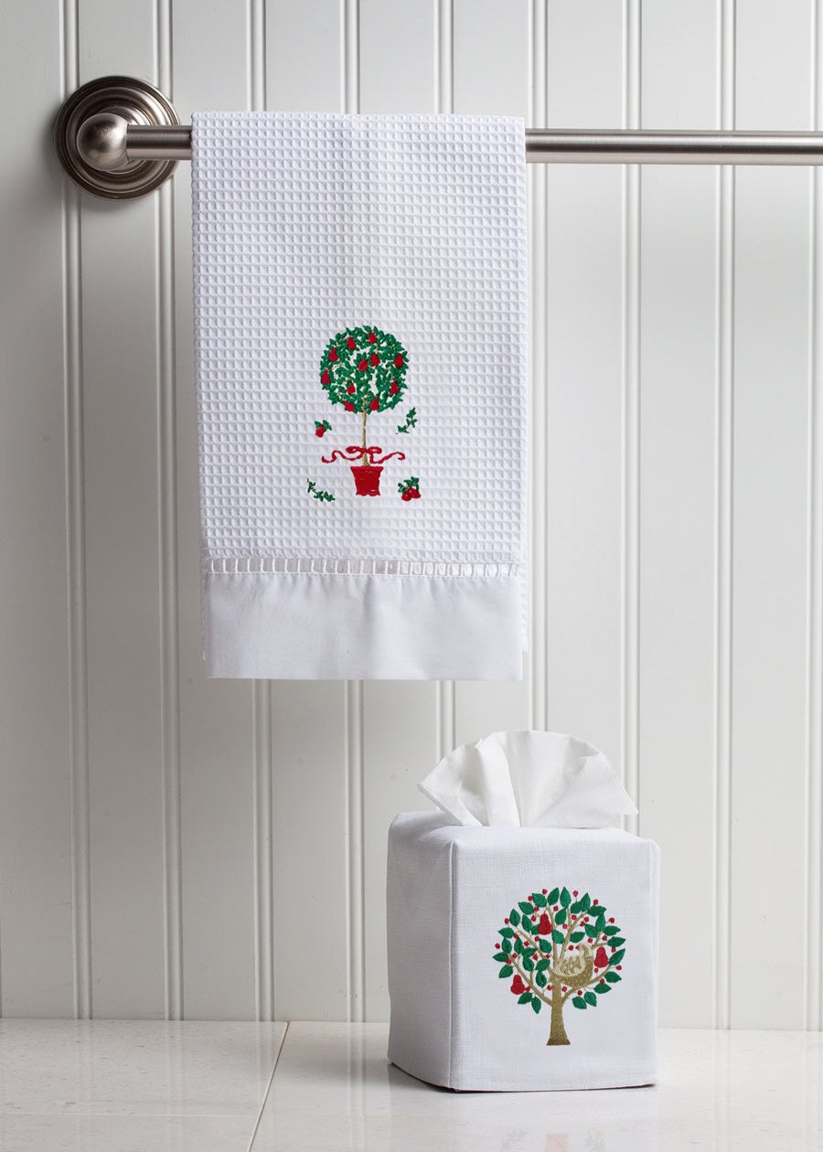 Tissue Box Cover, Christmas Partridge in a Pear Tree