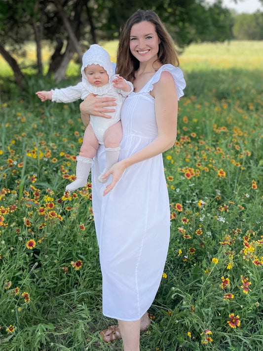 Pippa White Cotton Nightgown