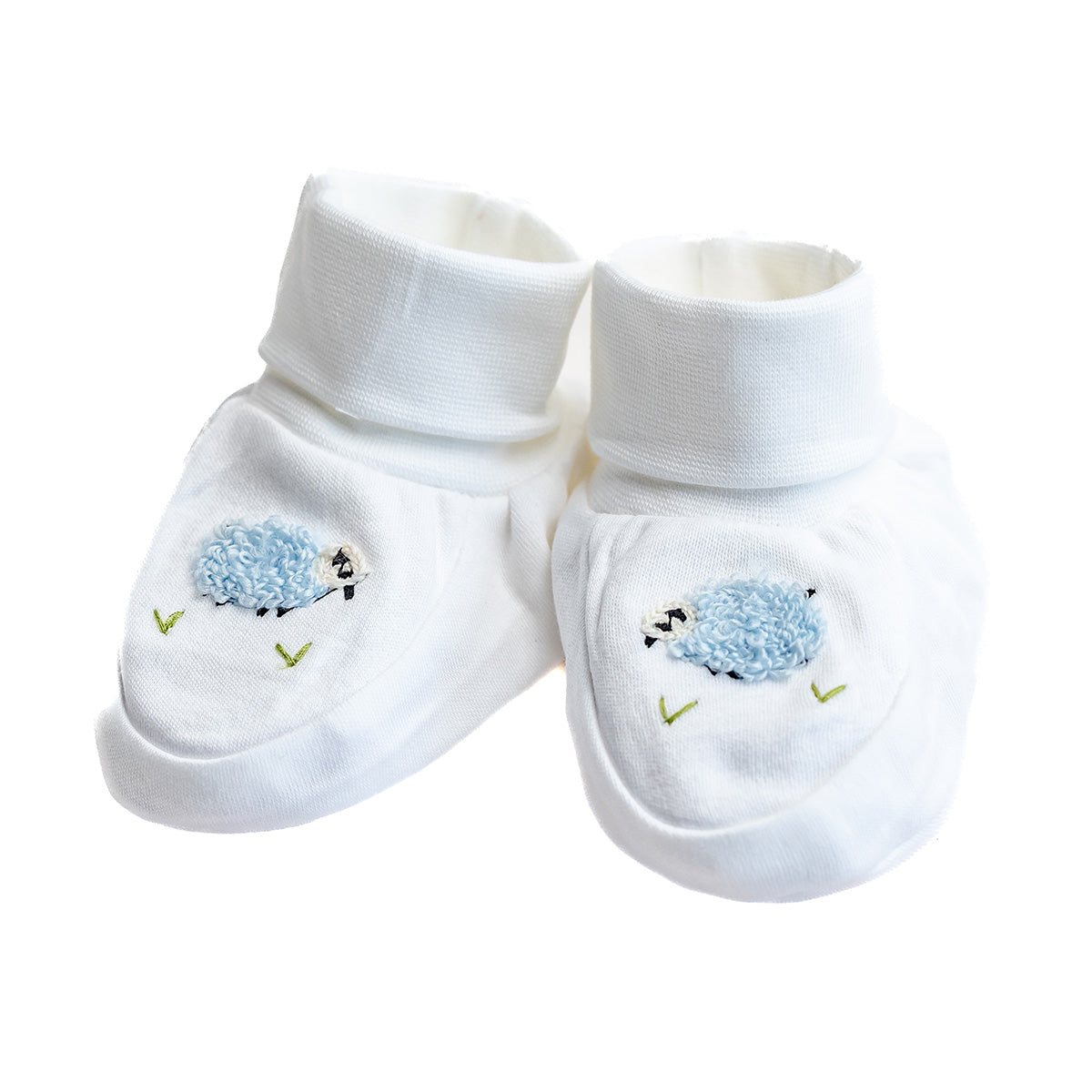 Baby Booties, Combed Cotton, Embroidered