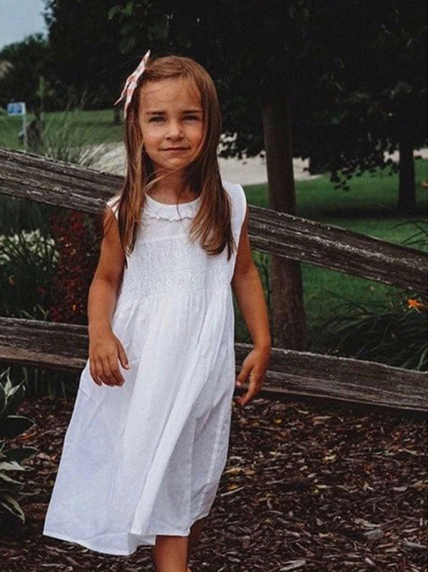 Christie White Cotton Dress, Lace