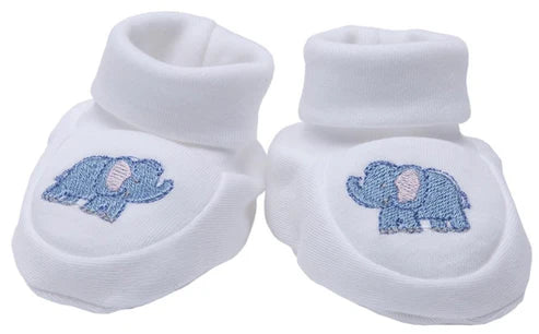Baby Booties, Combed Cotton, Embroidered