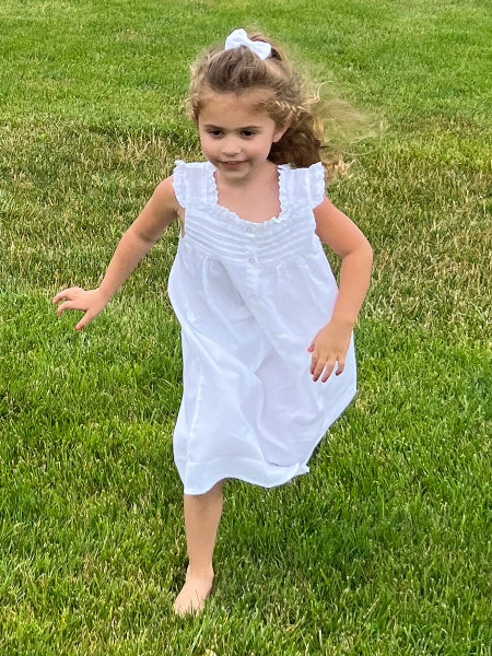 Jessie White Cotton Dress, Ruffle