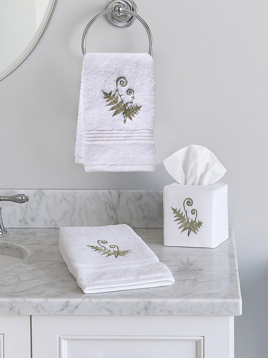 Fiddlewood Fern Bundle - 2 Terry Towels & 1 Tissue Box Cover
