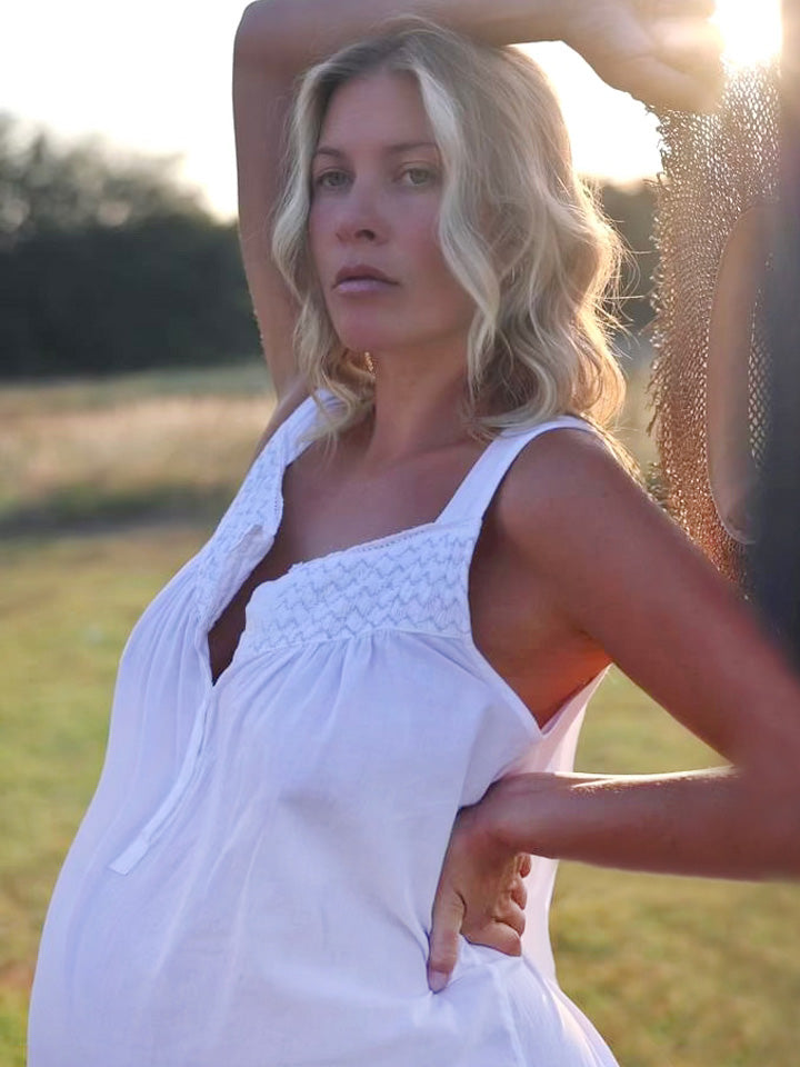 Vicki White Cotton Nightgown