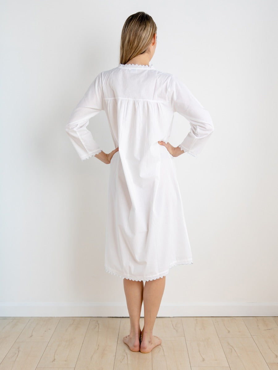 Emily White Cotton Nightgown