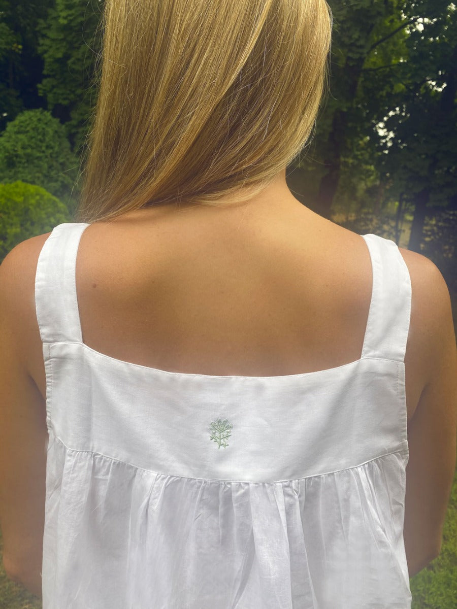 Heather White Cotton Nightgown