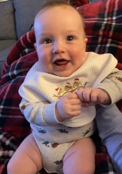 Bib, Christmas Birds on Branch