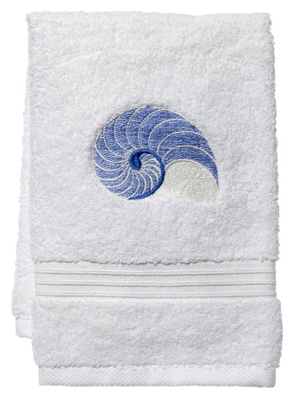 Guest Towel, Terry, Striped Nautilus (Blue)