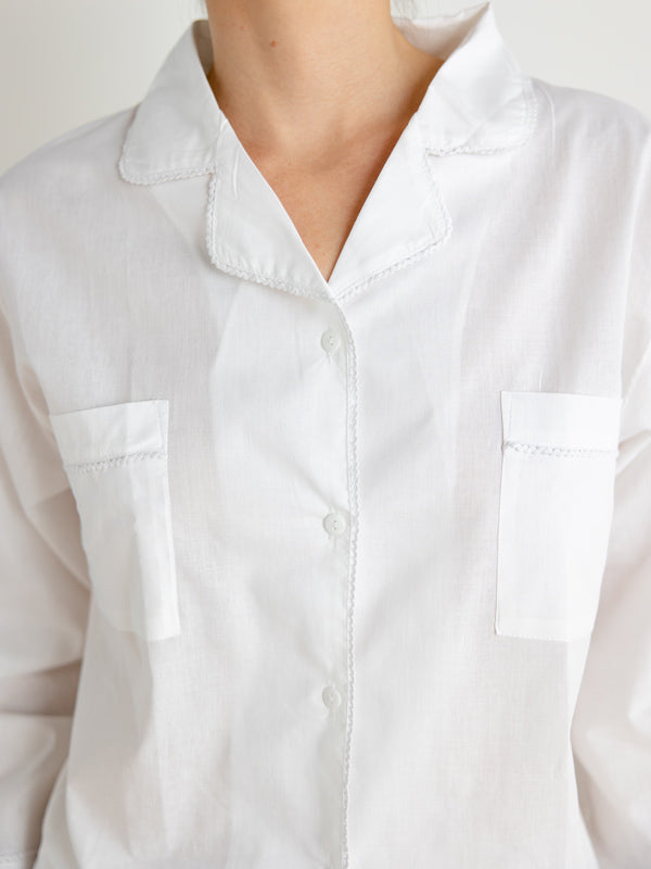 Christine White Cotton Pajamas