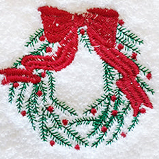 Guest Towel, Terry, Christmas Wreath