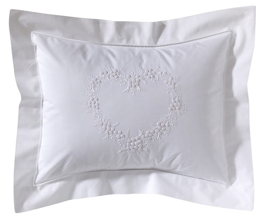 Boudoir Pillow Cover, Heart (White)