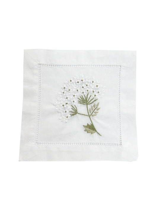 Cocktail Napkins, Hydrangea (White), Set of 4